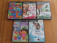 5 LOT SingStar '80s '90s POP PS2 Dora the Explorer Tetris Worlds PlayStation 2