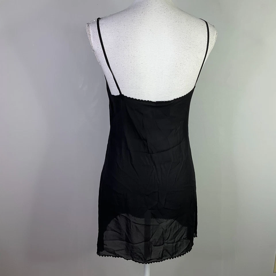 Regata CHANEL preta malha seda capa roupão feminino tamanho 38 transparente sem mangas - Imagem 3 de 4