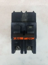 NA240 FPE Federal Pacific 40 Amp 2 Pole Stab-Lok Thick Wide Red Handle Chipped