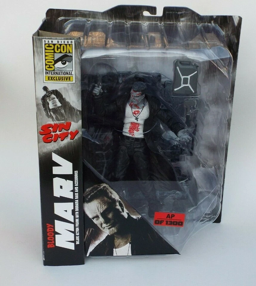 Figura de acción exclusiva de la SDCC Sin City Bloody Marv 7" prueba de artista 2014 nueva en paquete Foto 3 de 4