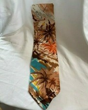Vintage Wieboldt's Modern Palm Trees and Ocean and Golf Cotton Neck Tie