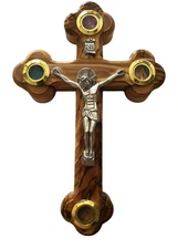 Bethlehem Olive Wood Wall Crucifix Cross 9" 