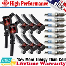 8x Spark Plugs & 8 Pack Ignition Coils For Ford F150 Lincoln 4.6L 5.4L V8 DG508