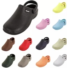 Women's Sling Back Clog Garden Nurse Shoes Classic Slip On Rubber Mule