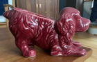 Vintage Shawnee Art Pottery Cocker Spaniel Setter Dog Burgundy Glazed Planter