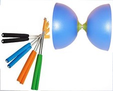 Henrys Circus Diabolo Blue with ULK2 GREEN + Henrys Aluminium Rods 325