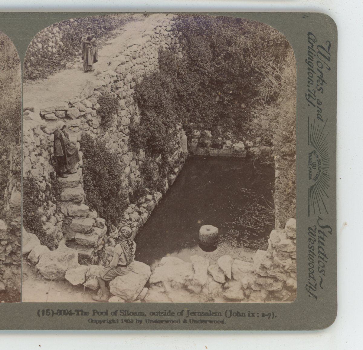 Pool of Siloam Outside Jerusalem Palestine Underwood Stereoview