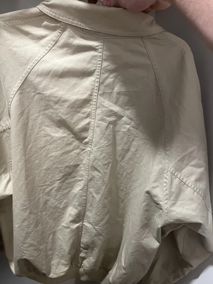 Bobby Jones Golf Jacket XL Men Beige 100% Silk Full Zip Logo Lined XXL - Image 2 of 2