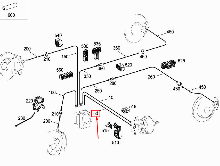 CONDUITE DE FREIN D'ORIGINE MERCEDES-BENZ E W212 A2124200326