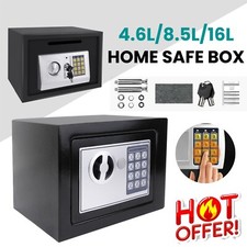 Solid Steel Fireproof Safe Security Home Office Money Cash Safety Mini Box w/Key
