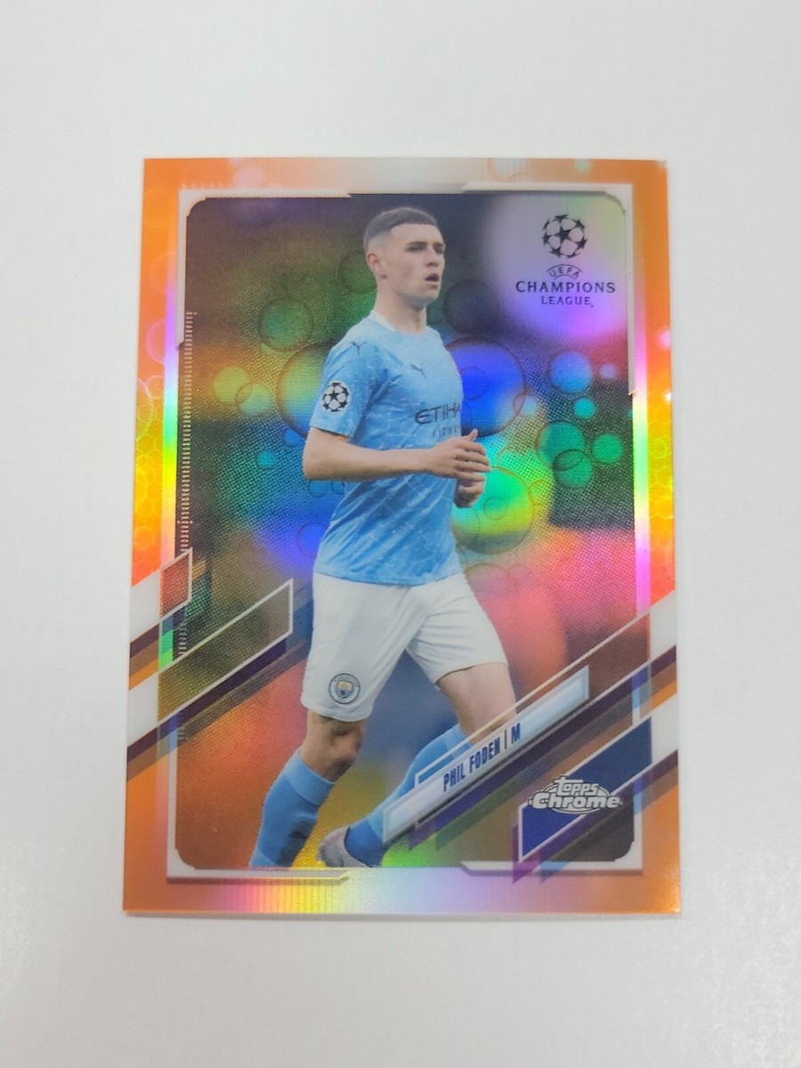 2020-21 Topps Chrome Phil Foden Orange Bubbles Refractor #34 2020-21 Topps Chrome Phil Foden Orange Bubbles Refractor #34