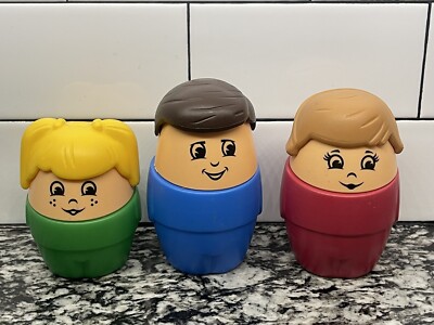 Lot of 3 Vintage 90s Step 2 Toddle Tots Jumbo Chunky Figures 4'' Plastic Toys