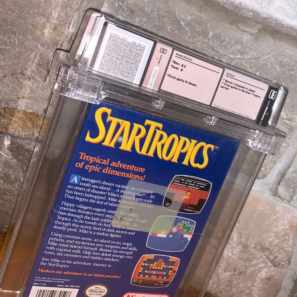Brand New NES Star Tropics 1990 Factory Sealed WATA 8.5 Graded Game H-Seam - Image 2 of 4
