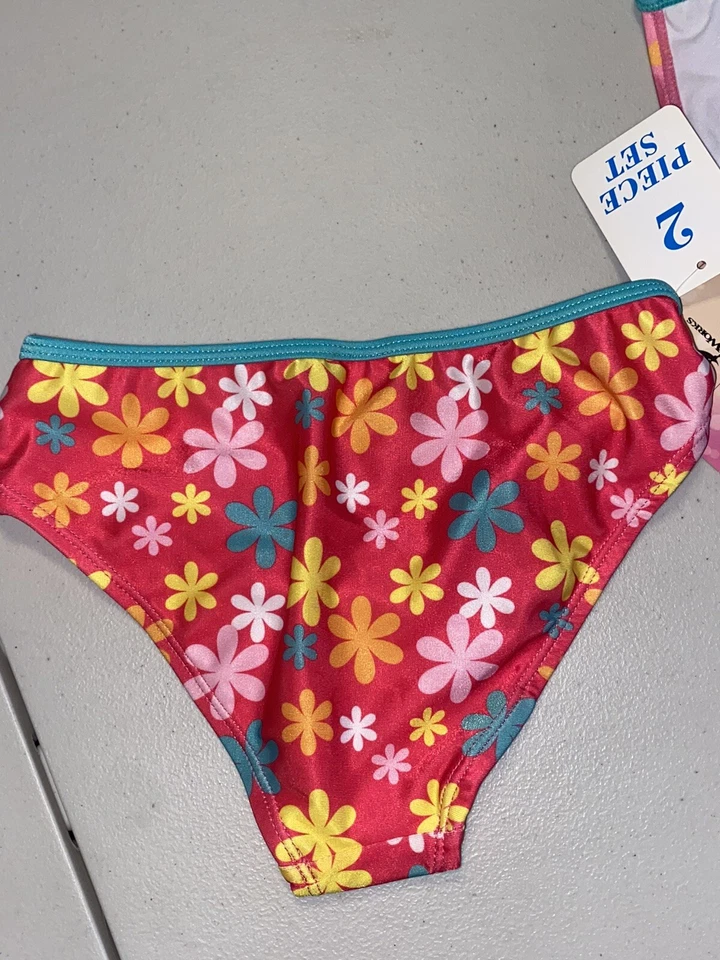 Dreamworks Trolls World Tour Traje de Baño Dos Piezas Niñas Jóvenes Talla M 7/8 Foto 3 de 4