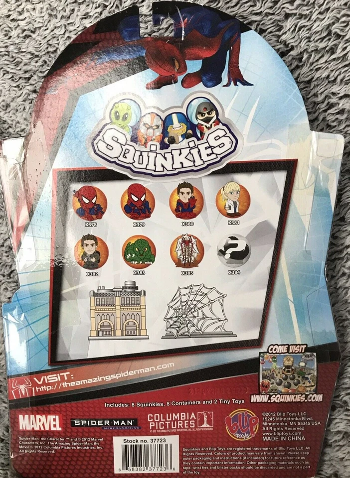 Lote de juguetes pequeños Squinkies edición de película The Amazing Spider-Man Marvel 2012 ¡Nuevo! Foto 2 de 4