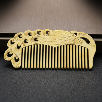 Peacock Pure Copper Vintage Comb Handmade Peacock Comb Hair  display picture 1