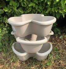 3 x Verve Nurgul Peyote Plastic Tripartite Trio plant pot (Dia) 40cm RRP £36