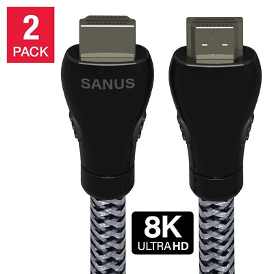 HDMI CABLE 2.1 CORD 8K SANUS PREFERRED ULTRA HIGH SPEED 3 METER LONG 2 PACK NEW~
