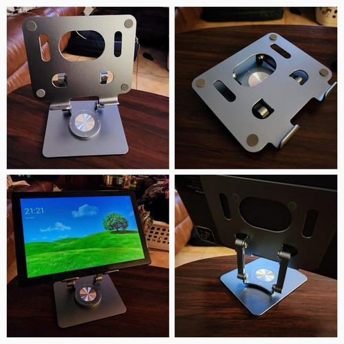 360° Swivel Metal Portable Tablet Stand Riser Bracket Adjustable Holder For Desk - Picture 17 of 22