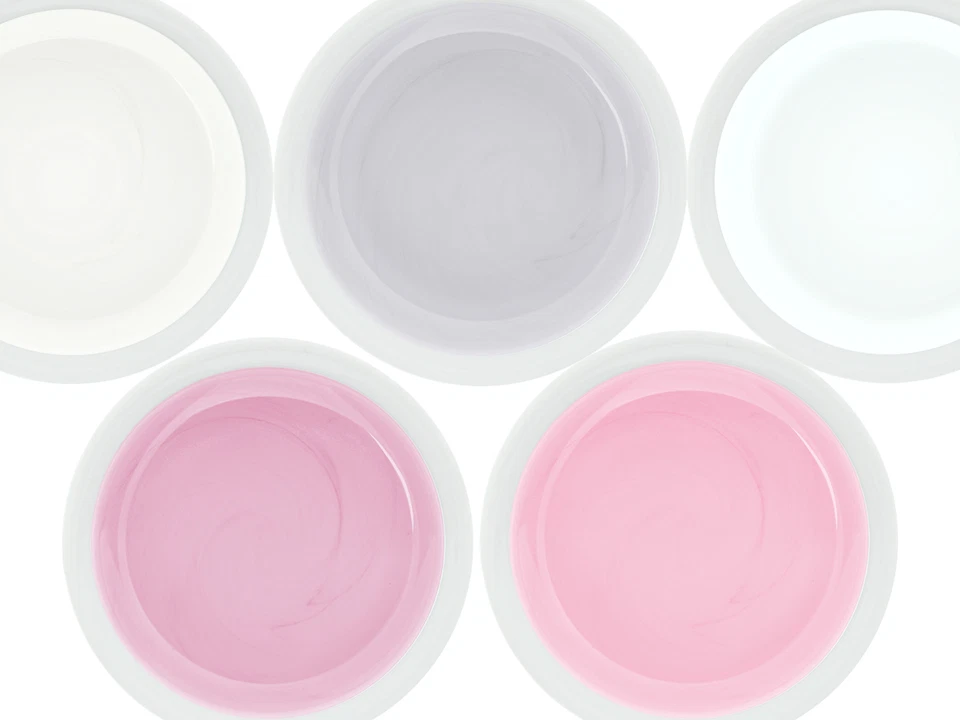 PREMIUM BabyBoomer 5x Farb Gel SET ROSE UV LED GEL Nail French Nagel Aufbau Haft - Bild 3 von 3