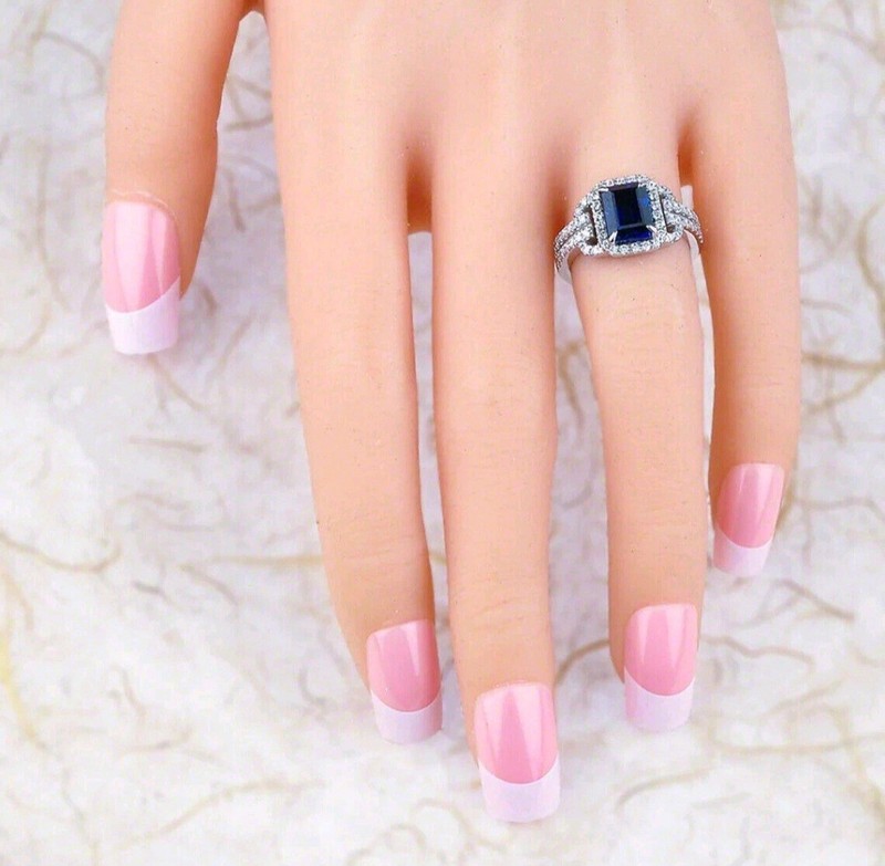 4.10Ct Blue Diamond Lab Created Ring