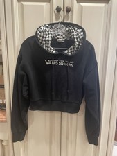 Vans Off The Wall Checkered Black Hoodie Youth Size L Women's S