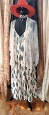 Anthropologie Beige Long Maxi boho Print Peasant bohemian romantic dress XL Read