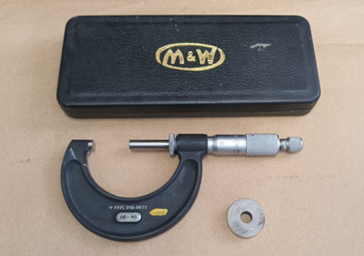 Ex MOD /|\ Moore & Wright Sheffield No.966M Vintage 1975 Mikrometer 25mm - 50mm