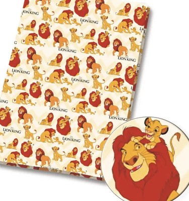 Disney Löwe König Charakter Simba Mufasa Polybaumwolle Stoff Halb Yard (