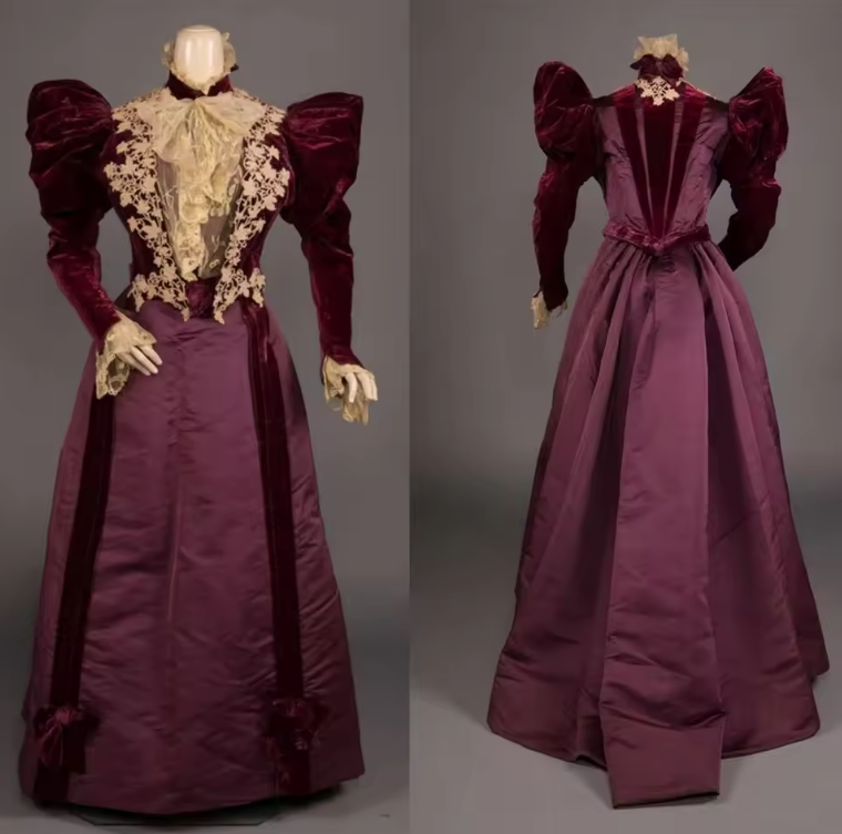 Historical Elizabethan Queen Day Dress 1800s Victorian Edwardian Rococo Bustle