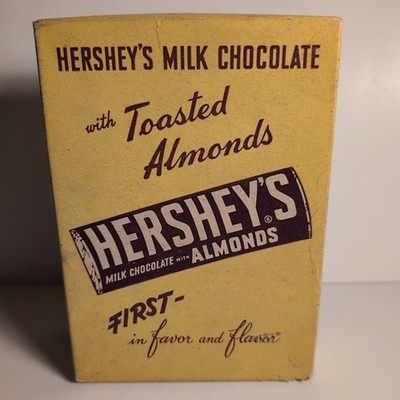 Hershey's Milk Chocolate With Almonds Vintage Candy Bar Box Yellow Brown Empty
