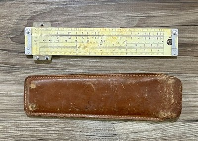 Vintage PICKETT & ECKEL SLIDE RULE LEATHER CASE MODEL Ruler Measuring Tool
