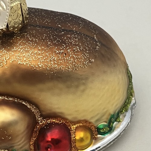Antiguo Mundo Adorno de Navidad Vidrio Plato de Pavo Cena Brillo Acentos - Imagen 5 de 19