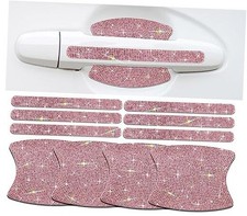 10PCS Car Door Handle Bling Rhinestones Stickers Universal Auto Door Pink