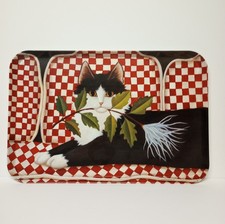 Italian Melamine Serving Tray Black & White K...