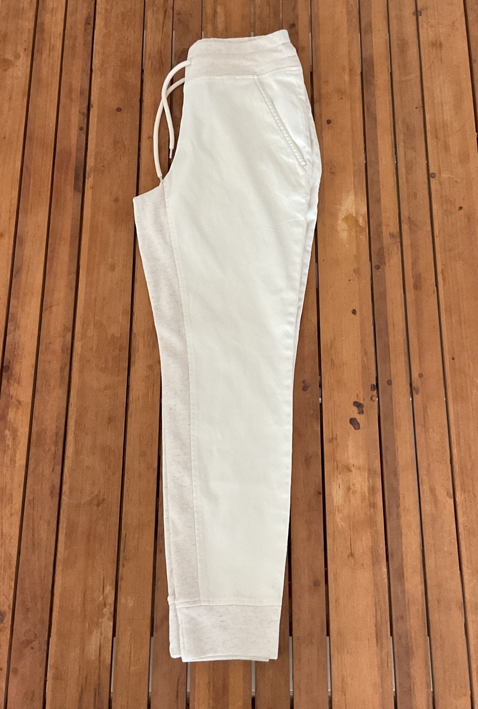 Varley Ivory Knit Jogger Pants XS Cotton Cargo Sweatpants Loungewear NWOT