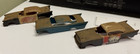 3 VINTAGE MODEL KIT JUNKYARD 1956 1957 CHEVY CHEVROLET FUNNY DRAGSTER CAR BODIES