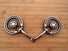 ROBART Pinchless Silver Mounted Star Concho Western Show Horse Bit  5"