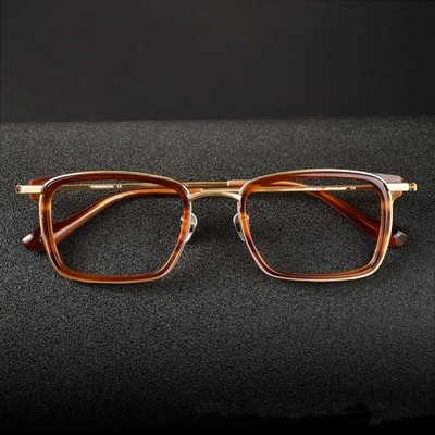 Japanese Handmade GMS-632 Tortoise Shell Titanium Glasses Frame Square for Men