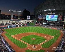 Minute Maid Park Astros Unsigned Opened Roof Night Time General View Photo