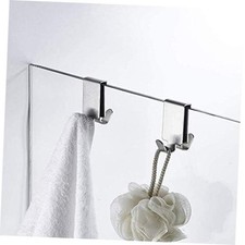 Double Hooks for Glass Shower Door, Towel Hooks Over The 2 Pack Brushed