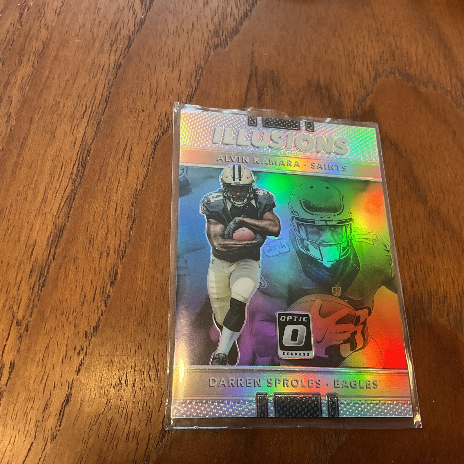 2017 Donruss Optic - Illusions Alvin Kamara, Darren Sproles #9 Holo Silver Prizm