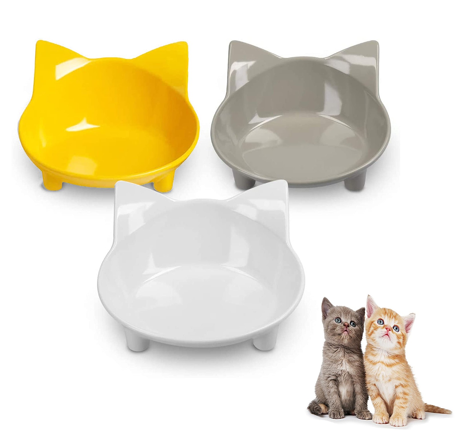 Gamelles pour chats en acier inoxydable brossé avec socle en silicone premium
