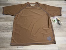 UV Skinz Men s Short Sleeve Active Sun Swim Shirt UPF 50 NWT Brown 2XL