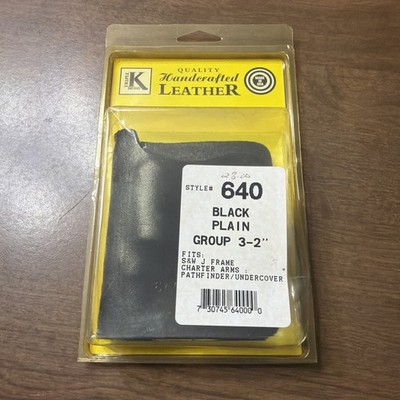NOS Triple K 640 Black Leather Holster S&W J Frame 2  Charter Arms 