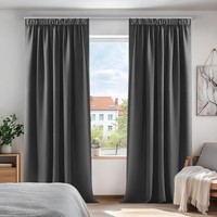 VorhäNge Blickdicht KäLteschutz Dunkelgrau 175X140 Cm 2Er Set FüR Wohnzimmer