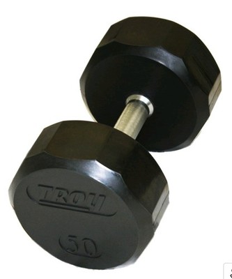 TROY 12-SIDED 5 LB-100 LB RUBBER DUMBBELL SET SEE DOCK-DOCK S/H CRITERIA REBATE*