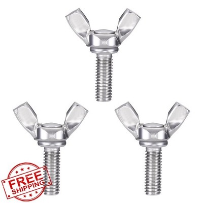 BOLTALIVON M6x16mm 20Pcs 304 Stainless Steel Wing Butterfly Screws