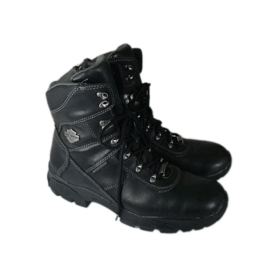 Botas de montar Harley-Davidson Felix de cuero impermeables para hombre negras talla 11 D95333 Foto 4 de 4