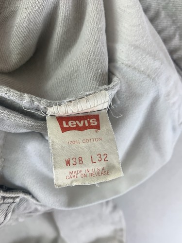 Vintage 80er Levis 506 Jeans grau Acid Washed Herren 38x32 (flach 36x32) Made in USA - Bild 11 von 12